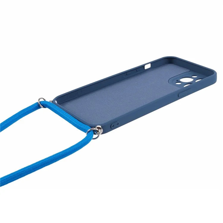 For iPhone 12 Pro Case Fiber Lining Soft TPU Phone Cover with Long Lanyard