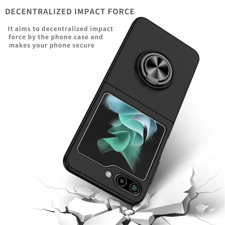 For Samsung Galaxy Z Flip5 5G Hard PC Phone Case Ring Kickstand Cover Support Magnetic Car Mount