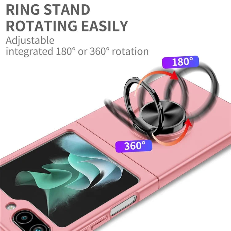 For Samsung Galaxy Z Flip5 5G Hard PC Phone Case Ring Kickstand Cover Support Magnetic Car Mount