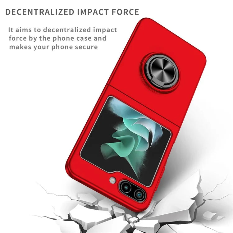 For Samsung Galaxy Z Flip5 5G Hard PC Phone Case Ring Kickstand Cover Support Magnetic Car Mount
