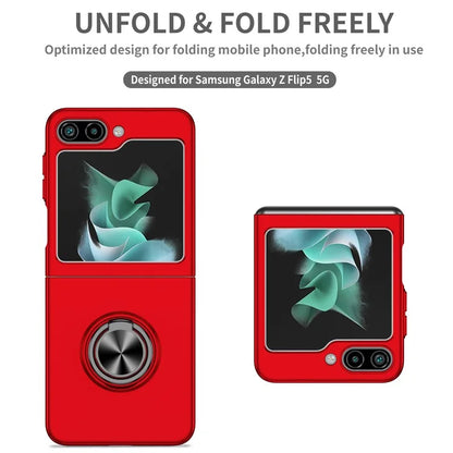 For Samsung Galaxy Z Flip5 5G Hard PC Phone Case Ring Kickstand Cover Support Magnetic Car Mount