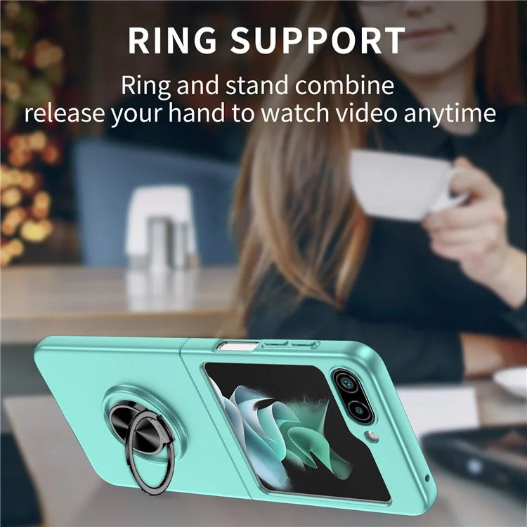 For Samsung Galaxy Z Flip5 5G Hard PC Phone Case Ring Kickstand Cover Support Magnetic Car Mount