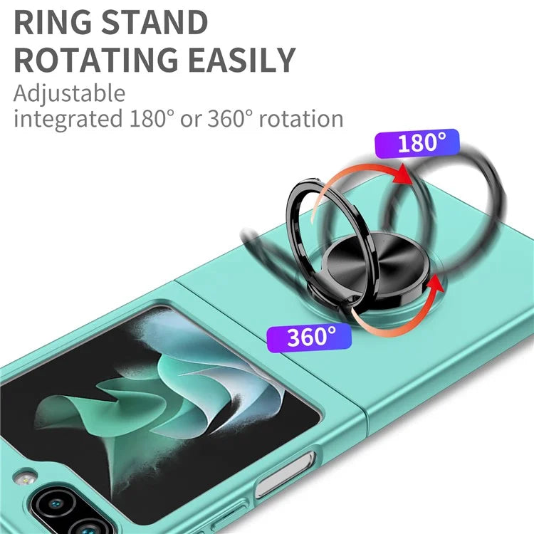 For Samsung Galaxy Z Flip5 5G Hard PC Phone Case Ring Kickstand Cover Support Magnetic Car Mount