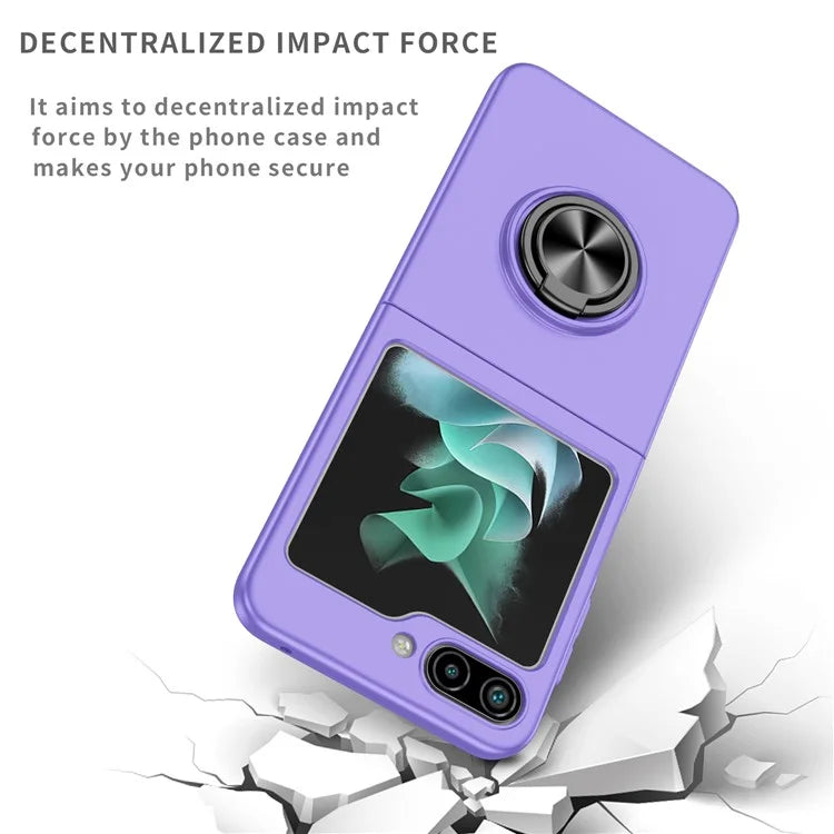 For Samsung Galaxy Z Flip5 5G Hard PC Phone Case Ring Kickstand Cover Support Magnetic Car Mount