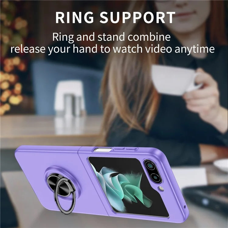 For Samsung Galaxy Z Flip5 5G Hard PC Phone Case Ring Kickstand Cover Support Magnetic Car Mount