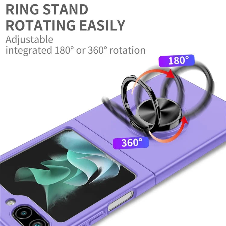 For Samsung Galaxy Z Flip5 5G Hard PC Phone Case Ring Kickstand Cover Support Magnetic Car Mount