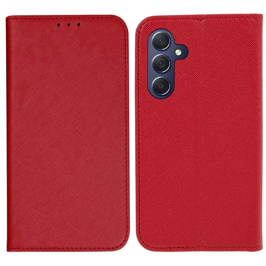 For Samsung Galaxy A25 5G (Global) (161.0 x 76.5 x 8.3mm) Wallet Phone Shell Cross Texture PU Leather Shockproof Flip Stand Phone Case