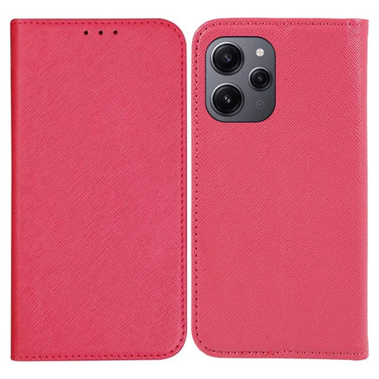 For Xiaomi Redmi 12 4G Phone Case Cross Texture PU Leather Stand Flip Wallet Cover
