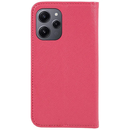 For Xiaomi Redmi 12 4G Phone Case Cross Texture PU Leather Stand Flip Wallet Cover