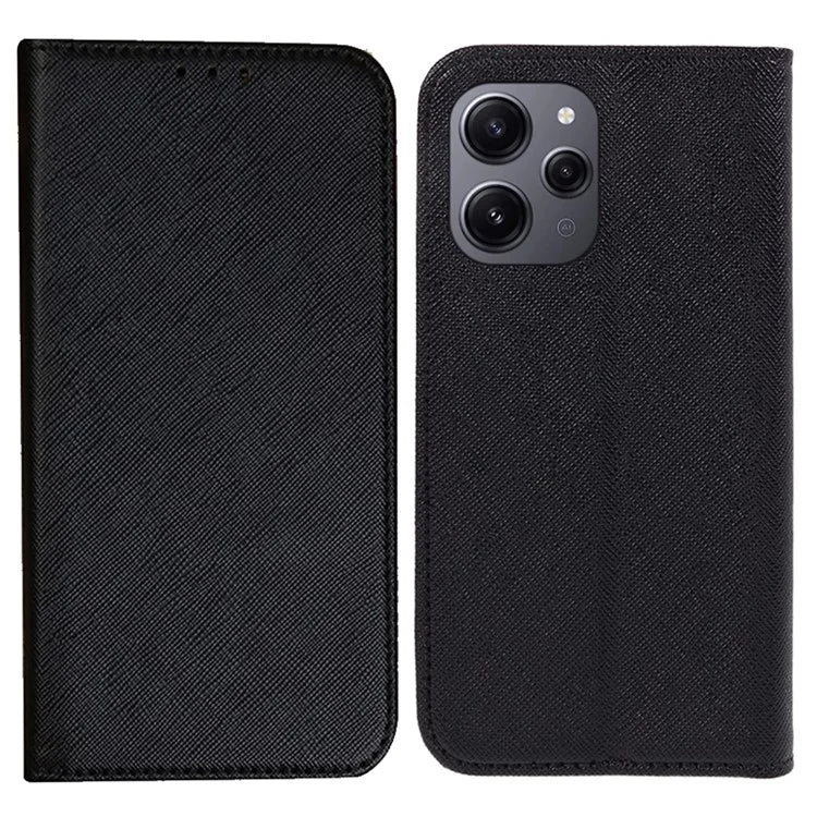 For Xiaomi Redmi 12 4G Phone Case Cross Texture PU Leather Stand Flip Wallet Cover