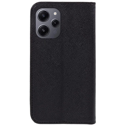 For Xiaomi Redmi 12 4G Phone Case Cross Texture PU Leather Stand Flip Wallet Cover