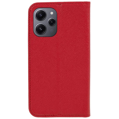 For Xiaomi Redmi 12 4G Phone Case Cross Texture PU Leather Stand Flip Wallet Cover
