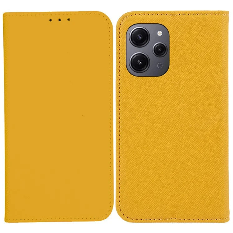 For Xiaomi Redmi 12 4G Phone Case Cross Texture PU Leather Stand Flip Wallet Cover