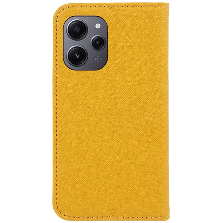 For Xiaomi Redmi 12 4G Phone Case Cross Texture PU Leather Stand Flip Wallet Cover