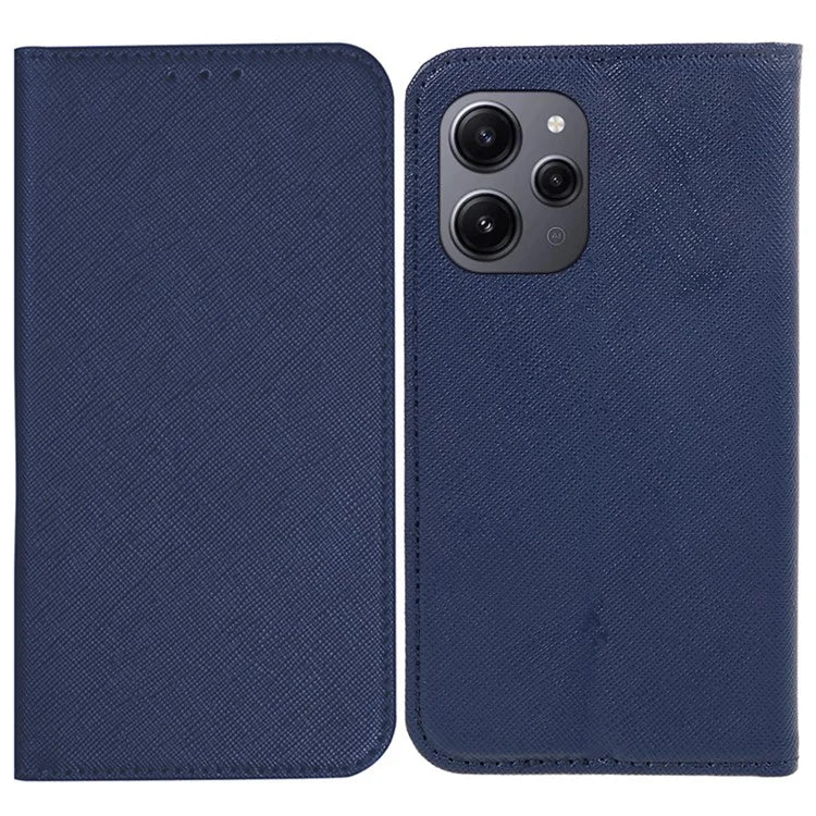 For Xiaomi Redmi 12 4G Phone Case Cross Texture PU Leather Stand Flip Wallet Cover