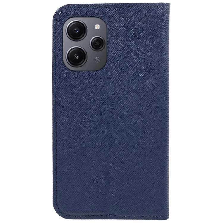 For Xiaomi Redmi 12 4G Phone Case Cross Texture PU Leather Stand Flip Wallet Cover