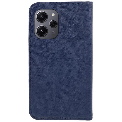 For Xiaomi Redmi 12 4G Phone Case Cross Texture PU Leather Stand Flip Wallet Cover