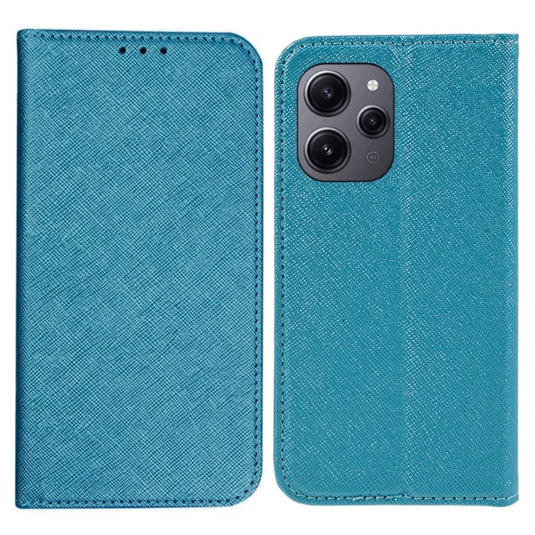 For Xiaomi Redmi 12 4G Phone Case Cross Texture PU Leather Stand Flip Wallet Cover