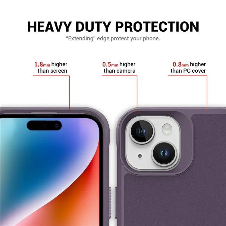 Taurustar Series For iPhone 15 Plus / 14 Plus Case Microfiber Lining PC+TPU Back Protector Phone Cover