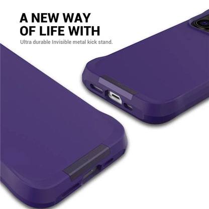 Taurustar Series Kickstand Cover for iPhone 14 Pro Max Case Microfiber Lining PC+TPU Back Shell