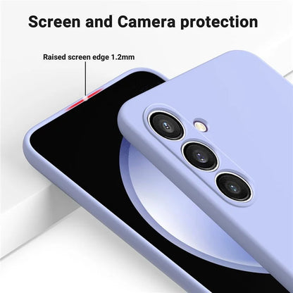 Shockproof Cover for Samsung Galaxy S23 FE Case Soft Lining Liquid Silicone Shell with Strap