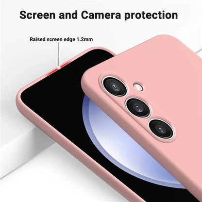 Shockproof Cover for Samsung Galaxy S23 FE Case Soft Lining Liquid Silicone Shell with Strap