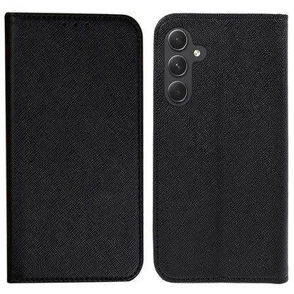 Cross Texture Shell for Samsung Galaxy F34 5G / M34 5G , Phone Case PU Leather Stand Flip Wallet Cover