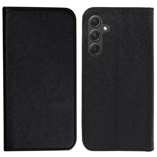 Cross Texture Shell for Samsung Galaxy F34 5G / M34 5G , Phone Case PU Leather Stand Flip Wallet Cover