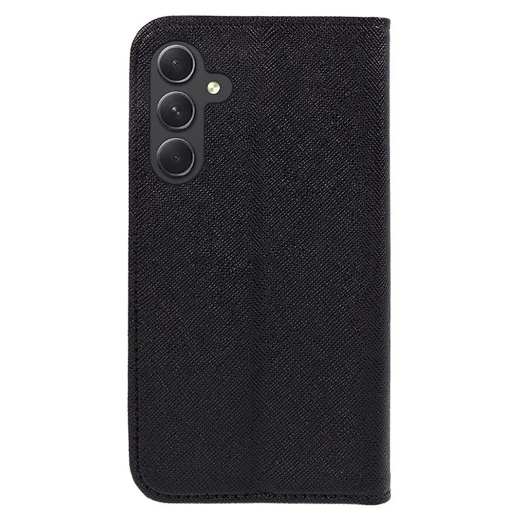 Cross Texture Shell for Samsung Galaxy F34 5G / M34 5G , Phone Case PU Leather Stand Flip Wallet Cover
