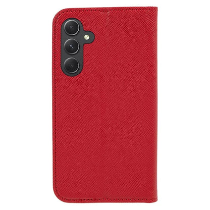 Cross Texture Shell for Samsung Galaxy F34 5G / M34 5G , Phone Case PU Leather Stand Flip Wallet Cover