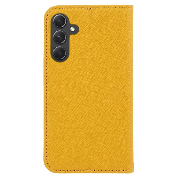 Cross Texture Shell for Samsung Galaxy F34 5G / M34 5G , Phone Case PU Leather Stand Flip Wallet Cover