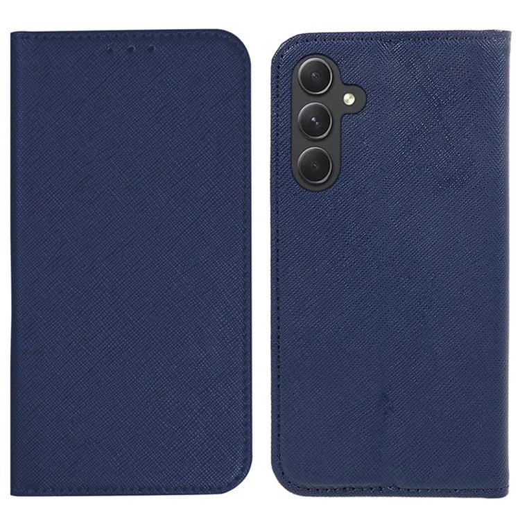 Cross Texture Shell for Samsung Galaxy F34 5G / M34 5G , Phone Case PU Leather Stand Flip Wallet Cover