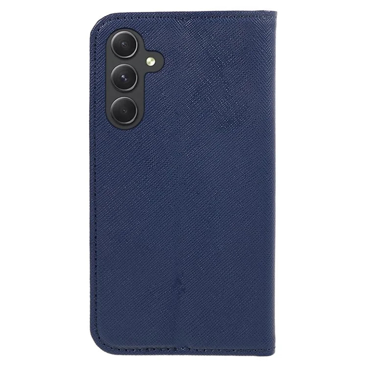Cross Texture Shell for Samsung Galaxy F34 5G / M34 5G , Phone Case PU Leather Stand Flip Wallet Cover
