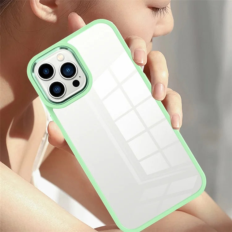 For iPhone 15 Pro Max TPU+Hard PC Metal Button Lens Frame Cover Phone Shell Clear Phone Case