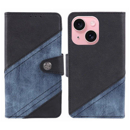 For iPhone 15 Case Anti-Drop PU Leather Flip Cover Wallet Phone Case with Stand