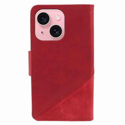 For iPhone 15 Case Anti-Drop PU Leather Flip Cover Wallet Phone Case with Stand