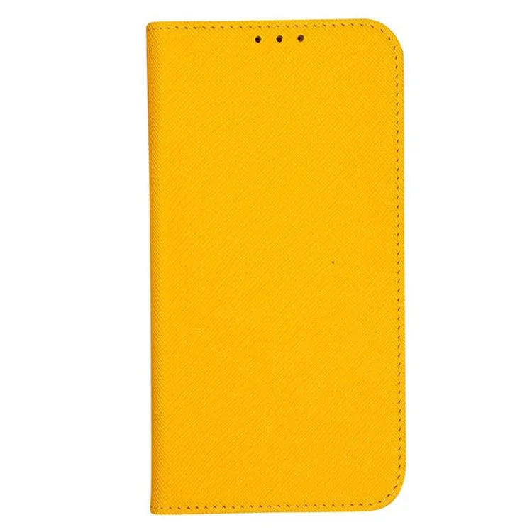 For iPhone 15 Wallet Phone Case PU Leather Cross Texture Stand Magnetic Cover
