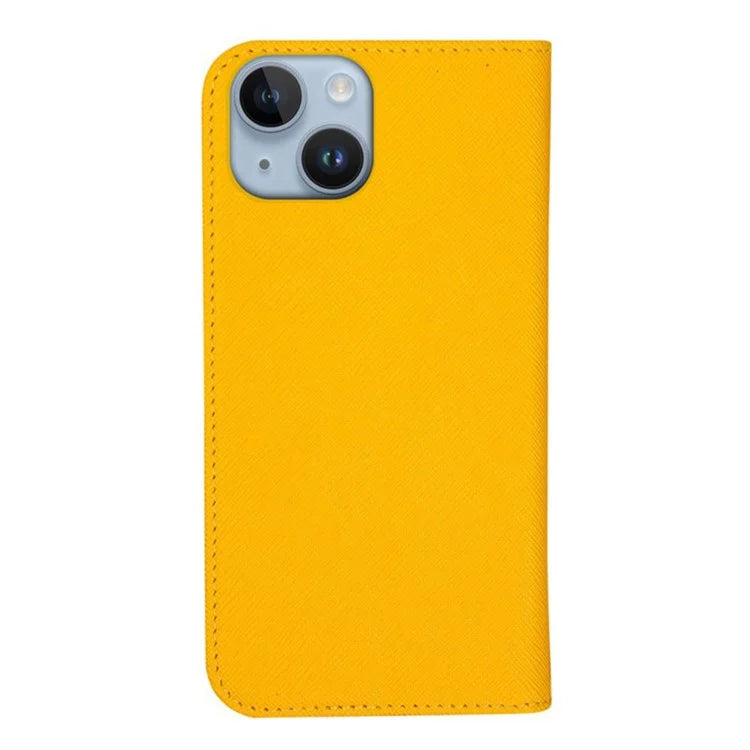 For iPhone 15 Wallet Phone Case PU Leather Cross Texture Stand Magnetic Cover