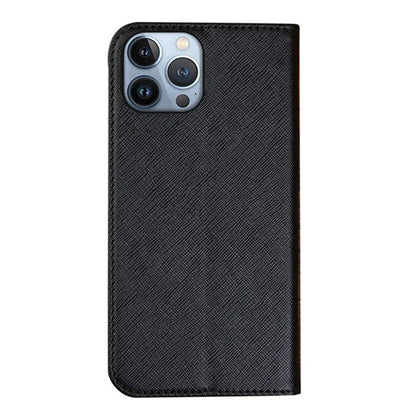For iPhone 15 Pro PU Leather Stand Cover Cross Texture Wallet Flip Phone Case