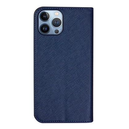 For iPhone 15 Pro PU Leather Stand Cover Cross Texture Wallet Flip Phone Case