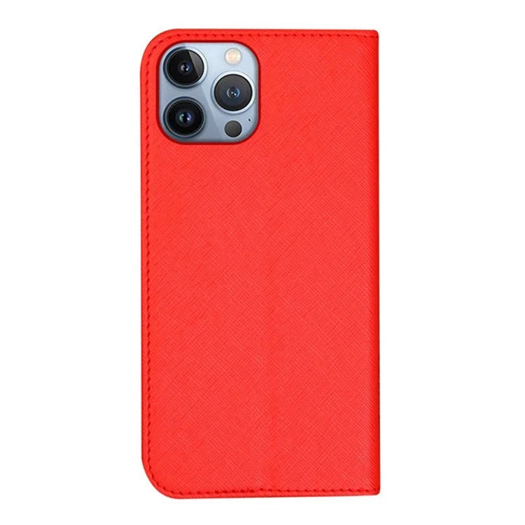 For iPhone 15 Pro PU Leather Stand Cover Cross Texture Wallet Flip Phone Case