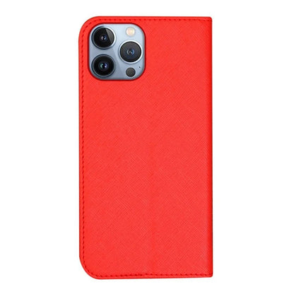 For iPhone 15 Pro PU Leather Stand Cover Cross Texture Wallet Flip Phone Case