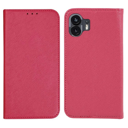 For Nothing Phone (2) PU Leather Cross Texture Case Stand Wallet Protective Phone Cover