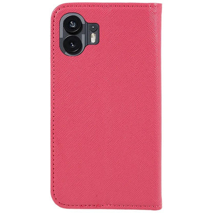 For Nothing Phone (2) PU Leather Cross Texture Case Stand Wallet Protective Phone Cover