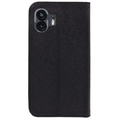 For Nothing Phone (2) PU Leather Cross Texture Case Stand Wallet Protective Phone Cover