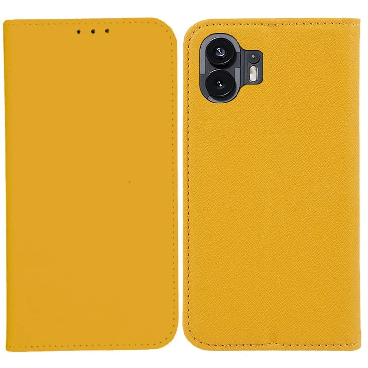 For Nothing Phone (2) PU Leather Cross Texture Case Stand Wallet Protective Phone Cover