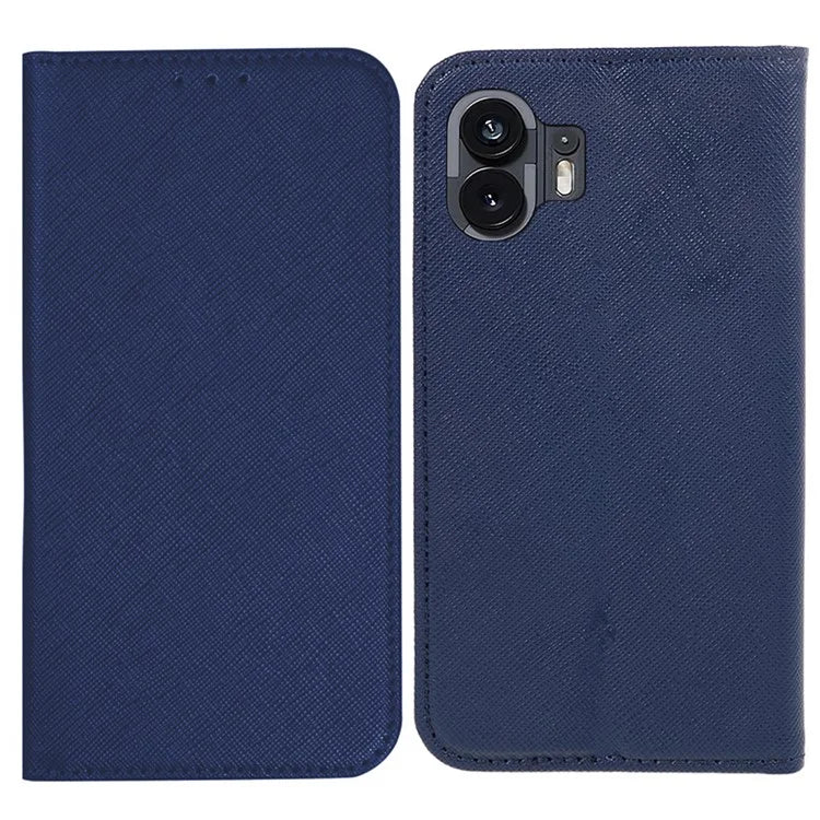 For Nothing Phone (2) PU Leather Cross Texture Case Stand Wallet Protective Phone Cover
