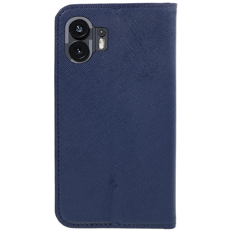 For Nothing Phone (2) PU Leather Cross Texture Case Stand Wallet Protective Phone Cover