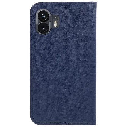 For Nothing Phone (2) PU Leather Cross Texture Case Stand Wallet Protective Phone Cover