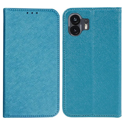 For Nothing Phone (2) PU Leather Cross Texture Case Stand Wallet Protective Phone Cover